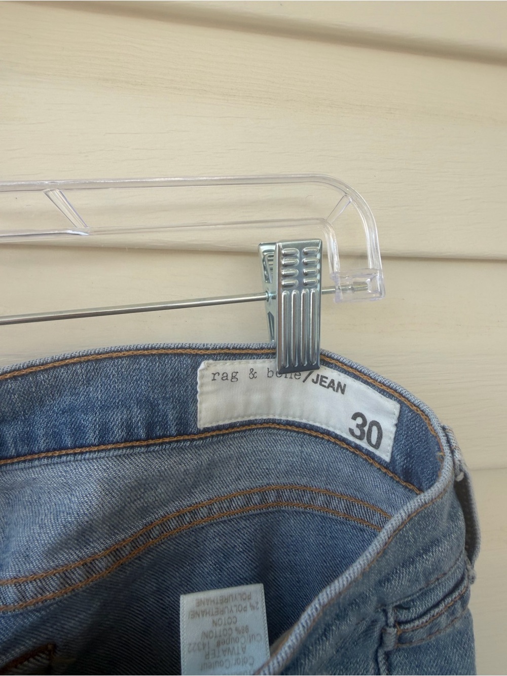 rag & bone Distressed Light Blue Cropped Jeans View 4